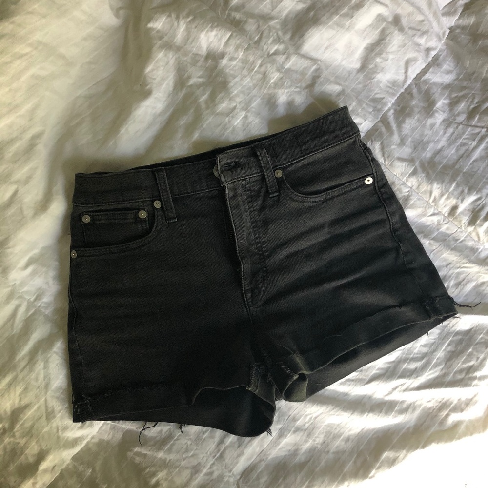 Madewell High Rise Black Denim Shorts